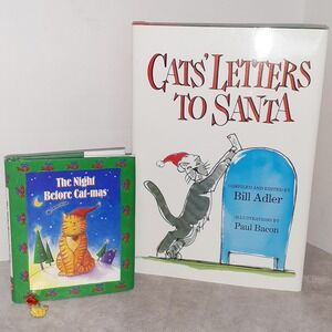 Set of 2 Cat‎ Christmas Books Hard back Seasonal Mini